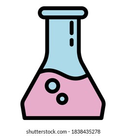 Symbol für kriminaltechnische Laboratorien Rahmenforensische Laborflasche, Vektorsymbol für Webdesign einzeln auf weißem Hintergrund