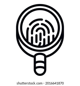 Forensic laboratory magnifier icon. Outline forensic laboratory magnifier vector icon for web design isolated on white background