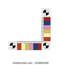 Forensic ruler with a color samples of a bruise age