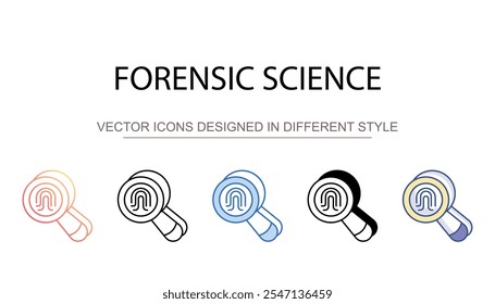 Diseño de icono de Ciencia forense con fondo blanco
