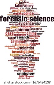 Forensic science word cloud concept. Collage made of words about forensic science. Vector illustration 