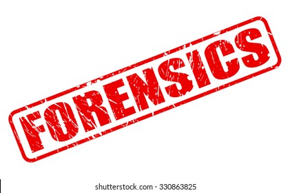 FORENSICS red stamp text on white
