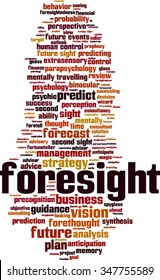 Foresight word cloud concept. Vector illustration