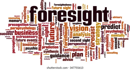 Foresight Word Cloud Concept. Vector Illustration