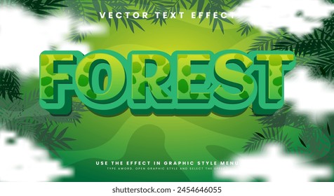 Forest 3D editable text effect Template with natural life theme