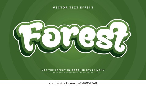 Forest 3d editable text effect Template Suitable for natural theme