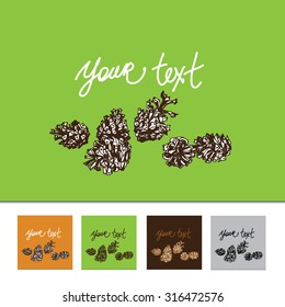 forest accessories, pine cones Stock Vector Illustration