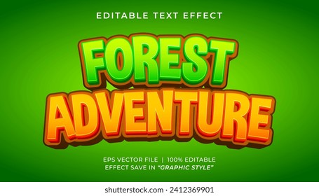 Estilo de efecto de texto editable 3d de la aventura forestal