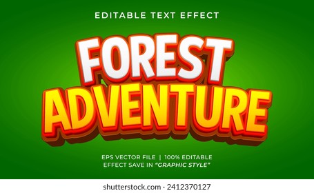 Forest adventure 3d editable text effect style