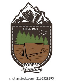 Forest Adventure Vector T-Shirt Design Template