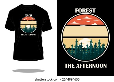 forest in the afternoon retro t shirt design
