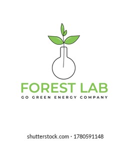 Forest Agriculture Green Lab Line Minimalist Vector Design Inspiration