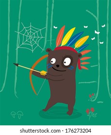 Forest. All elements are all movable and color-able vector elements. 