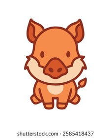 Forest animal boar brown illustration