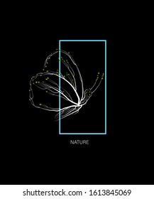 forest animal concept,  butterfly looks like tree,  green eco product idea, eco production, vector