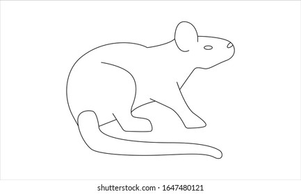 Animal forestal adorable pequeño icono de ratón aislado imagen vectorial
