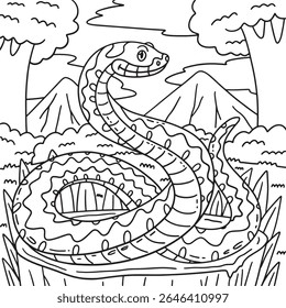 Forest Animal European Adder Coloring Página 