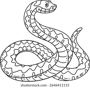 Forest Animal European Adder Coloração isolada 