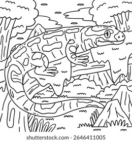 Forest Animal Fire Salamander Coloring Page 