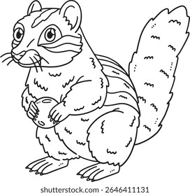Forest Animal Ground Squirrel Isolated Coloring 