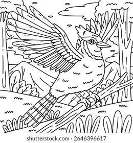 Forest Animal Jay Bird Coloring Page for Kids 
