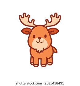 Forest animal moose brown illustration