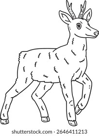 Floresta Animal Roe Deer Isolated Coloring Page 