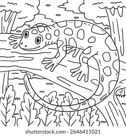 Forest Animal Salamander Coloring Page for Kids