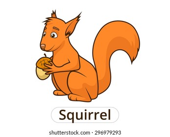 Forest animal squirrel cartoon for children vector illustration