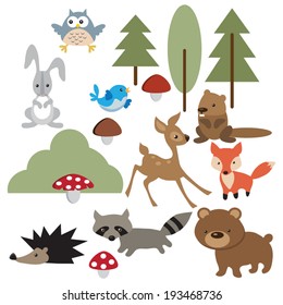 Forest animal  vector illustration