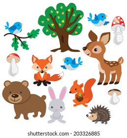 Forest animal vector illustration