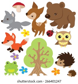 Forest animal vector illustration 
