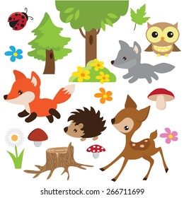 Forest animal vector illustration 