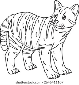 Forest Animal Wildcat Isolated Coloring Page 