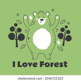 Forest animal woodland wildlife concept. Vector flat graphic design illustration
