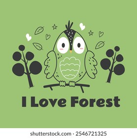Forest animal woodland wildlife concept. Vector flat graphic design illustration