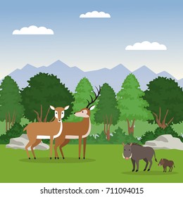 Forest animals cartoon