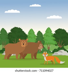 Forest animals cartoon