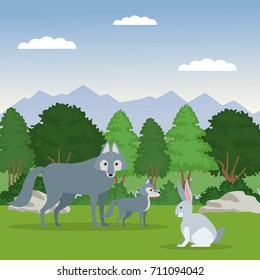 Forest animals cartoon
