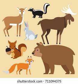 Forest Animals Cartoon Stock Vector (Royalty Free) 711094375 | Shutterstock