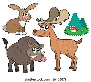 Forest animals collection 1 - vector illustration.