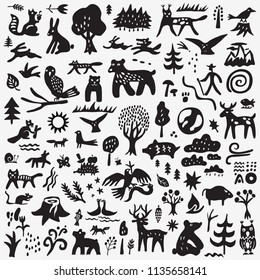 forest animals  - doodle set