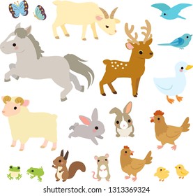 Forest animals illustration set