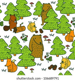 forest animals pattern