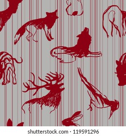 Forest animals / Scandinavian seamless pattern