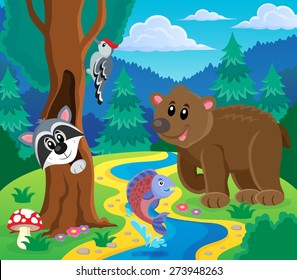 Forest animals topic image 5 - eps10 vector illustration.