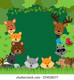 Forest Animals Vector Background