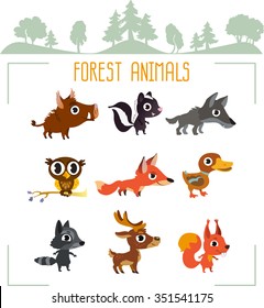 Forest animals - vector collection.