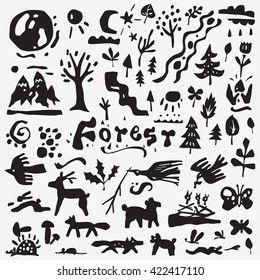 Forest , animals - vector  icons .
