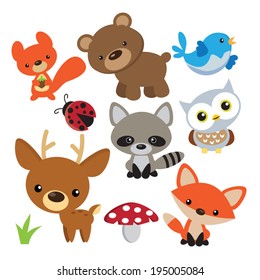 Forest animals vector illustration